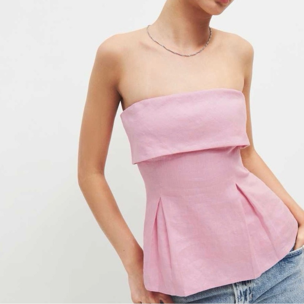 Reformation Pink Strapless Top